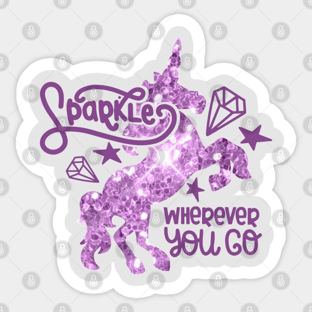 Sparkle Wherever You Go - All Purple Sticker by CuteCoCustom